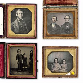 (CASED IMAGES) A group of more than 100 cased images, including about half daguerreotypes and half ambrotypes.